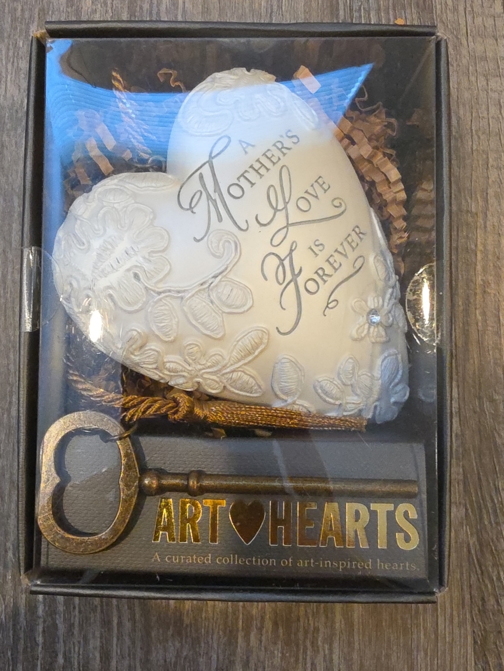 Demdaco Decorative Heart Ornament Box - Black & Gold